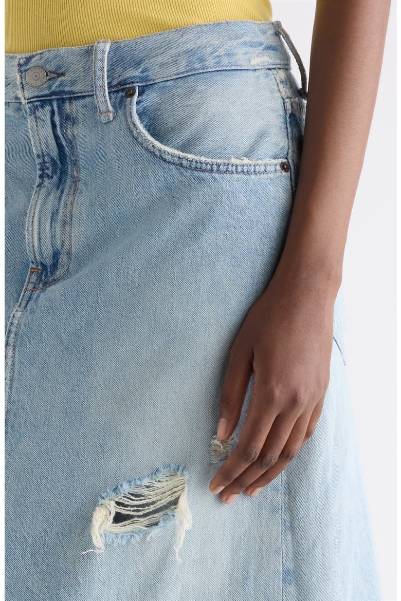 Ripped Skirted Wide Leg Jeans, Alternate, color, LIGHT BLUE