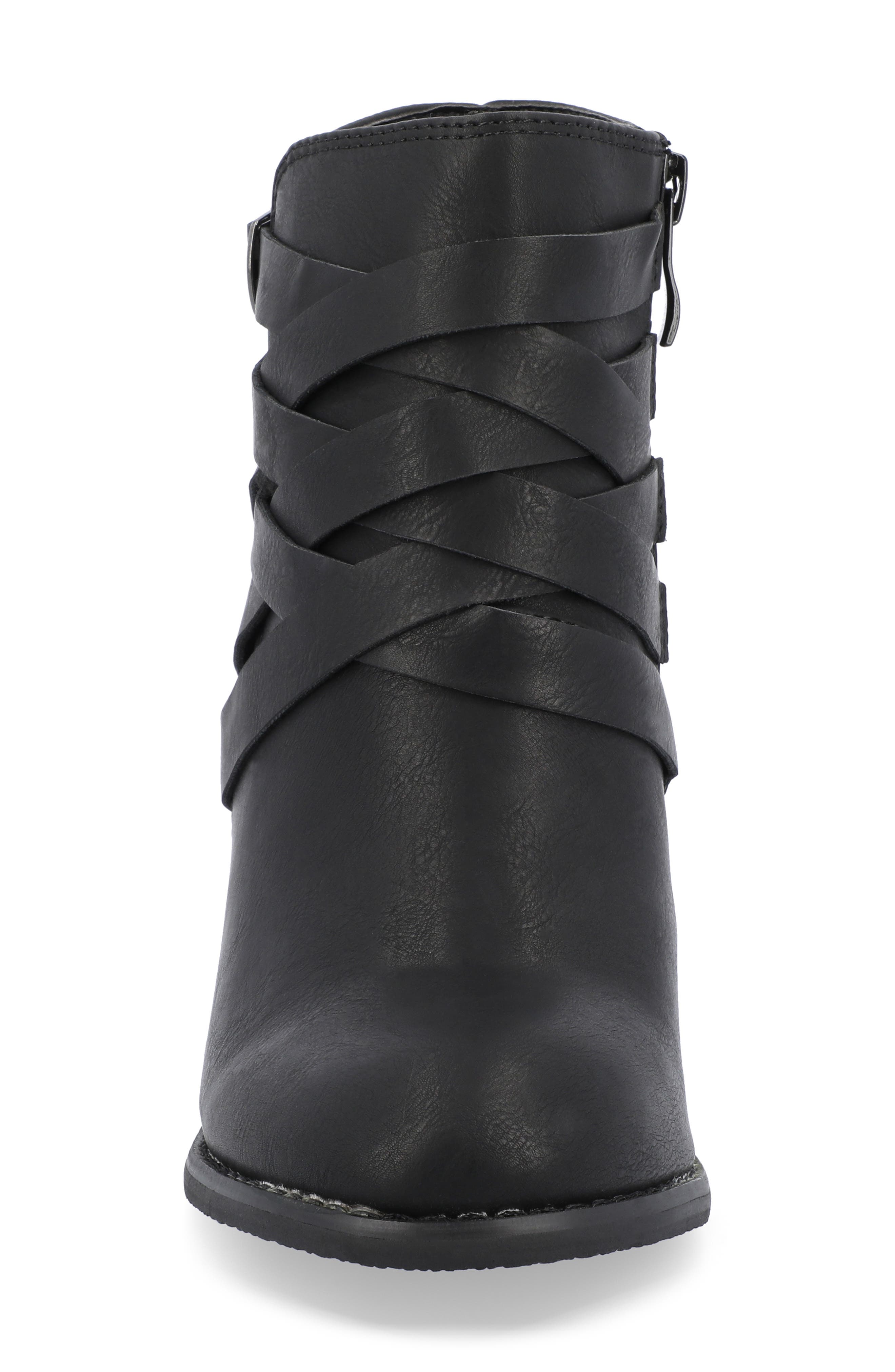 Journee Collection Strappy Ankle Bootie, Alternate, color, Black