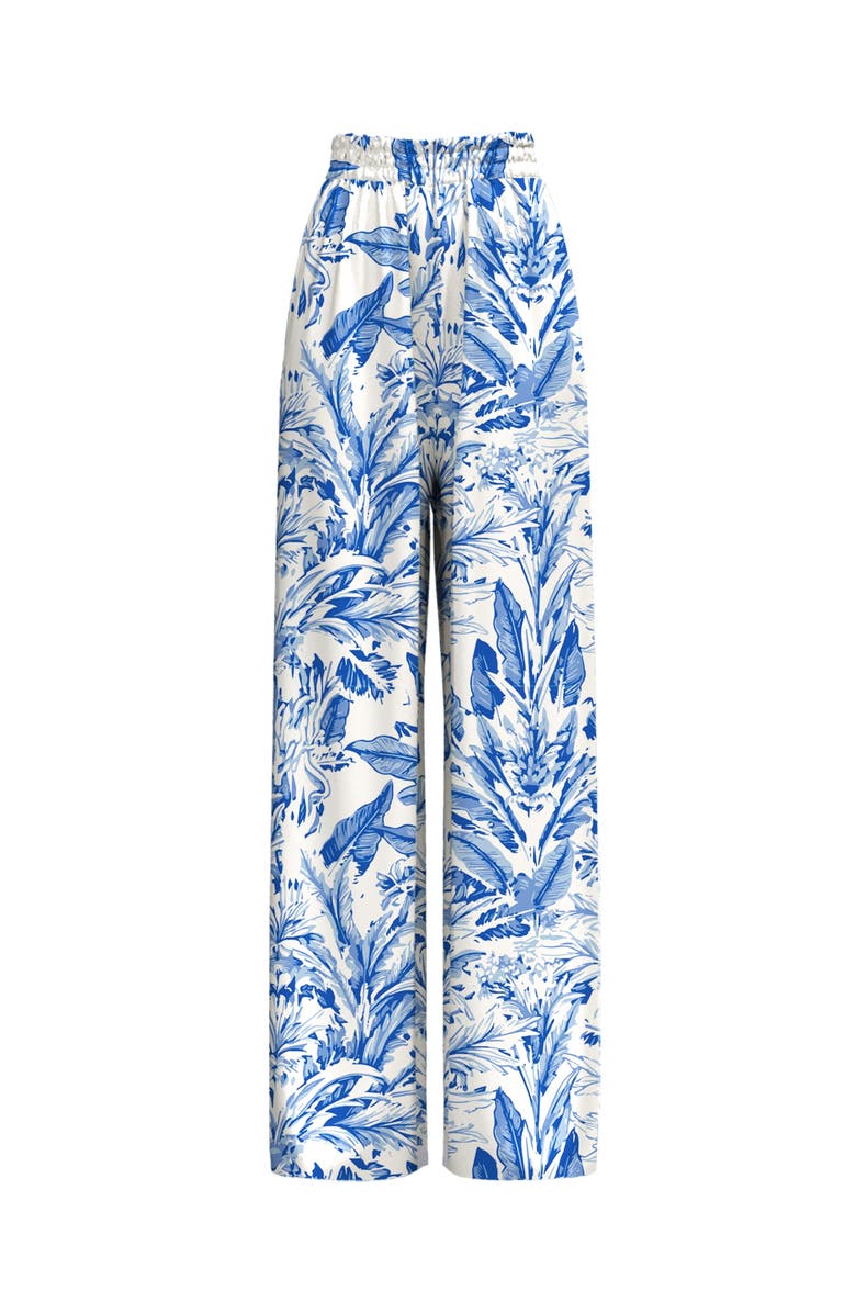 DIARRABLU Leer Pants Toile Blu in Printed Cotton Poplin, Alternate, color, Toile Blu