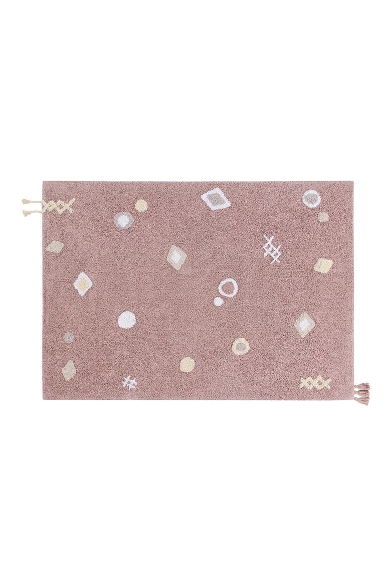 Noah Washable Cotton Blend Tassel Rug, Main, color, VINTAGE NUDE