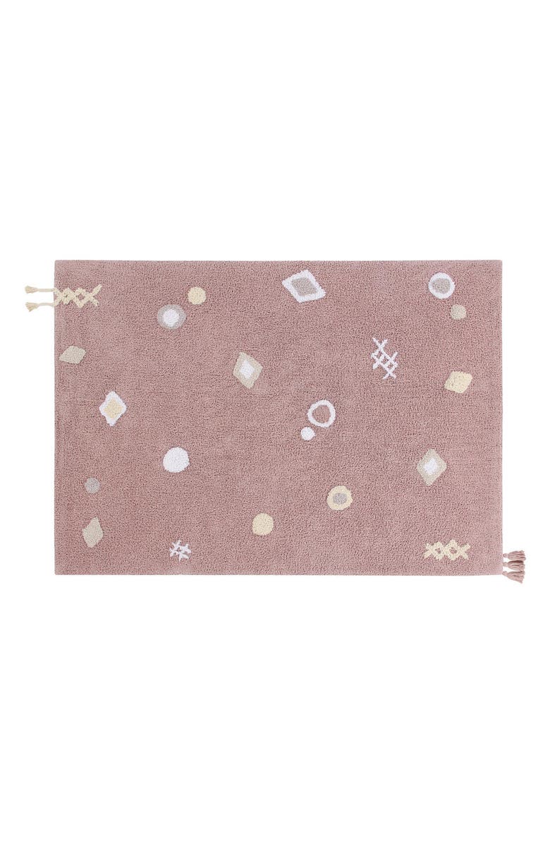 Lorena Canals Noah Washable Cotton Blend Tassel Rug, Main, color,