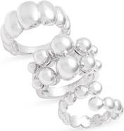 Open Edit Set of 3 Orb Textured Rings