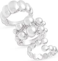 Open Edit Set of 3 Orb Textured Rings