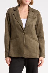 T Tahari Faux Suede Blazer