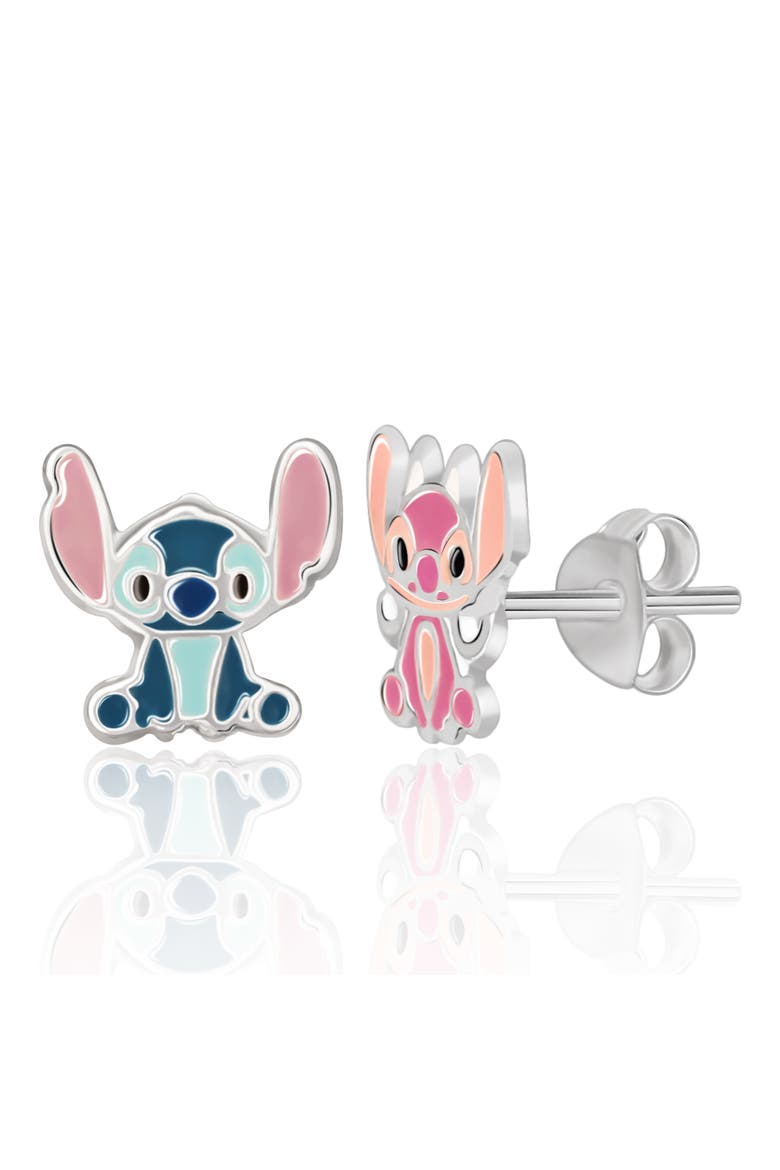 Stitch and Angel Mismatched Stud Earrings, Sterling Silver, Alternate, color, Silver