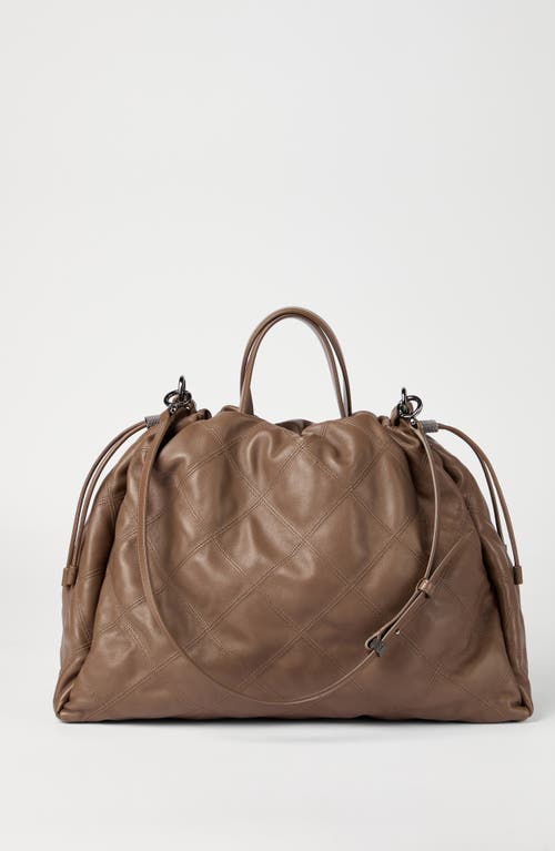 Brunello Cucinelli Nappa Mellow Large Shopper Bag In Brown