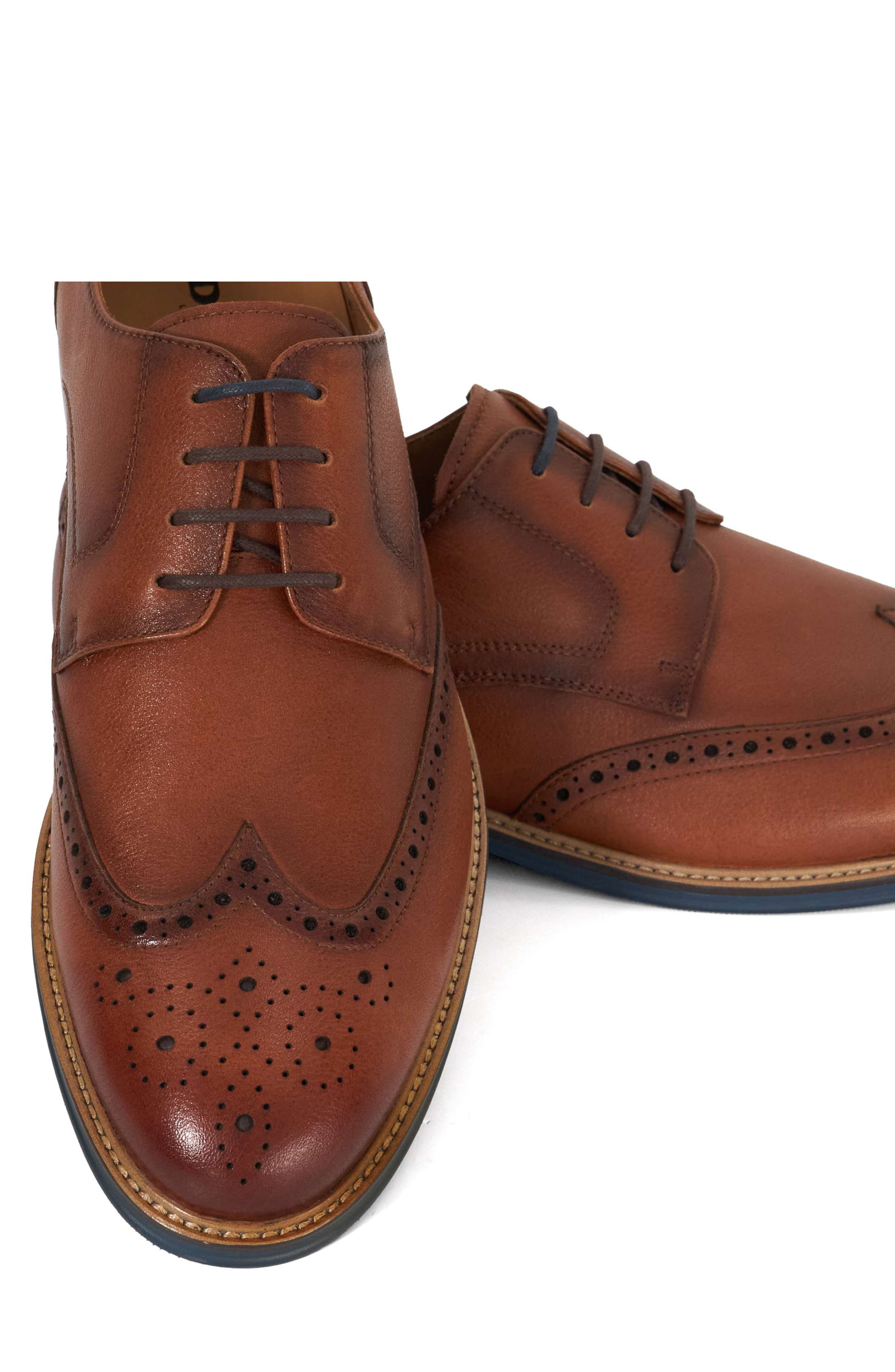 Dune London Stanford Wingtip Derby, Alternate, color, Tan