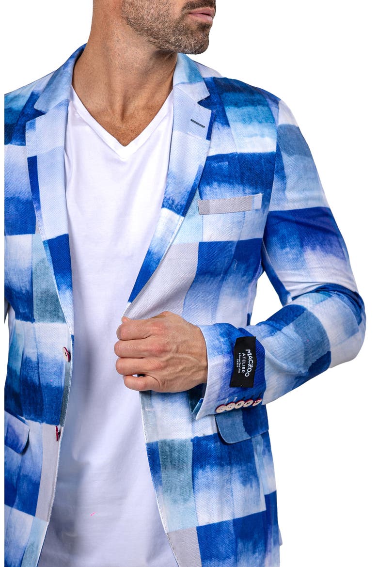 Unconstructed Marthyr021 Blue Cotton Patchwork Blazer, Alternate, color, BLUE