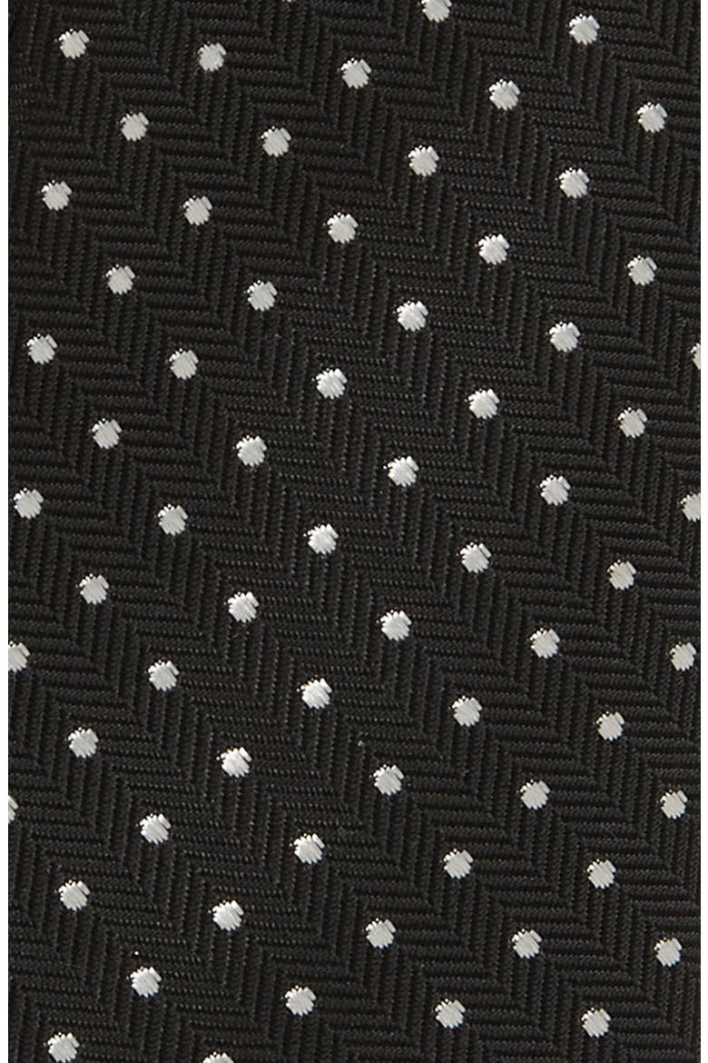 Kids' Dot Silk Tie, Alternate, color, BLACK- WHITE BODEN DOT