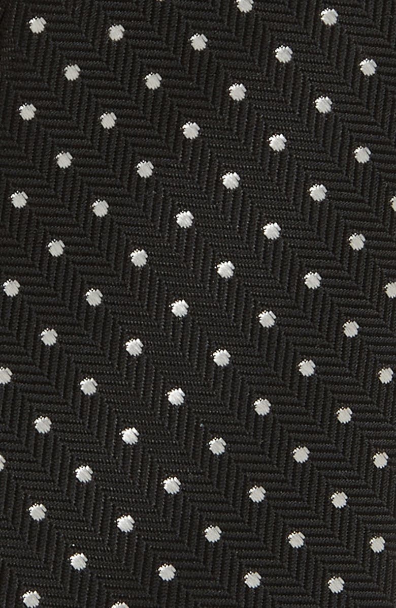 Nordstrom Kids' Dot Silk Tie, Alternate, color, Black- White Boden Dot