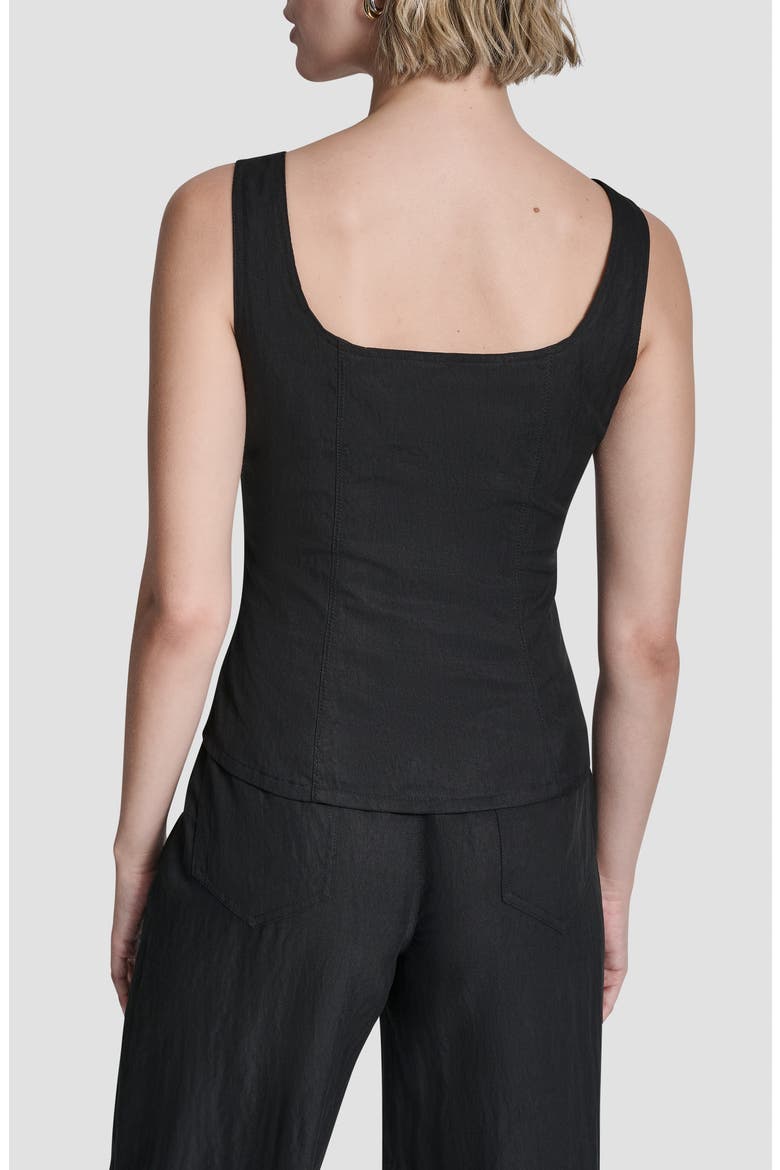 Zigzag Stitch Corset Top, Alternate, color, BLACK