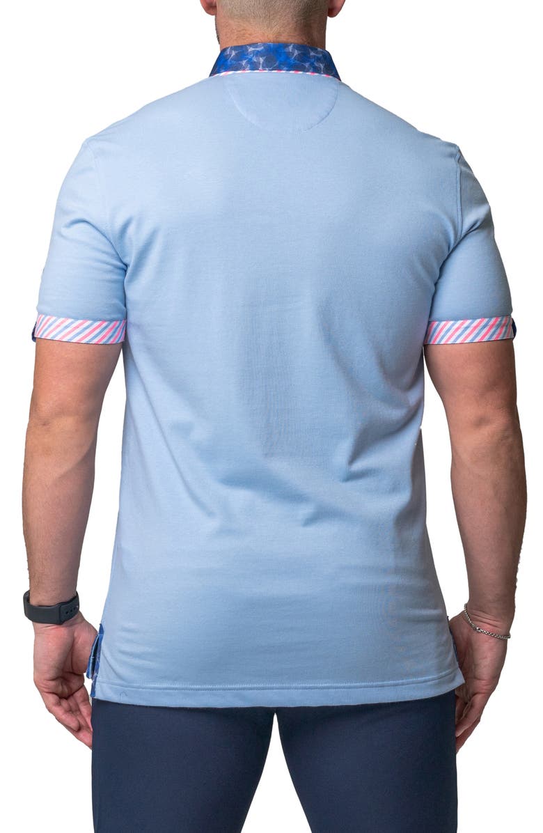 Maceoo Mozart Solide Waveslight Jersey Button-Down Polo, Alternate, color, Blue