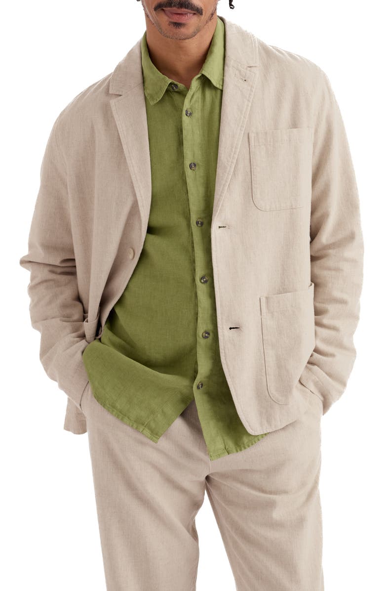 Seasalt Cornwall Messack Cotton & Linen Sport Coat, Main, color, Undyed Linen