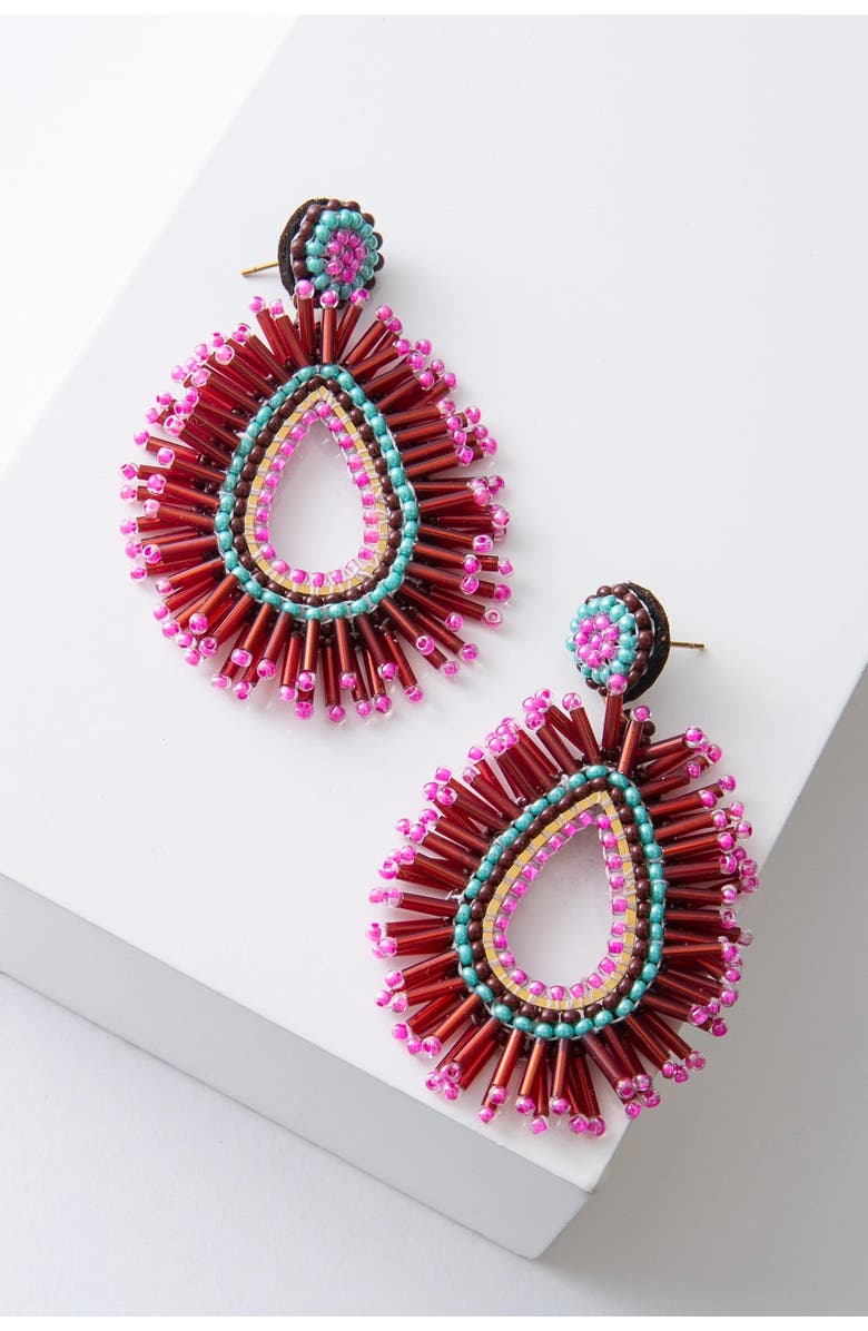 Noonday Collection Carnaval Earrings, Main, color, Red