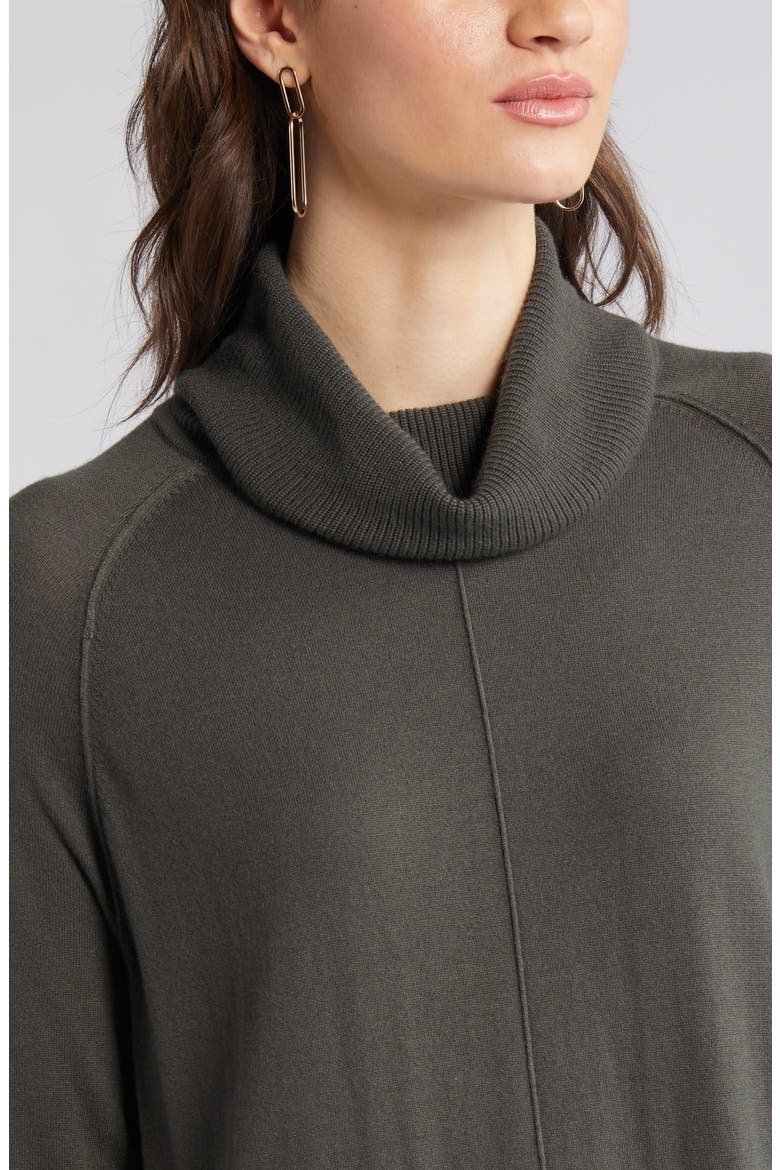 Turtleneck Tunic Sweater, Alternate, color, GREY BELUGA
