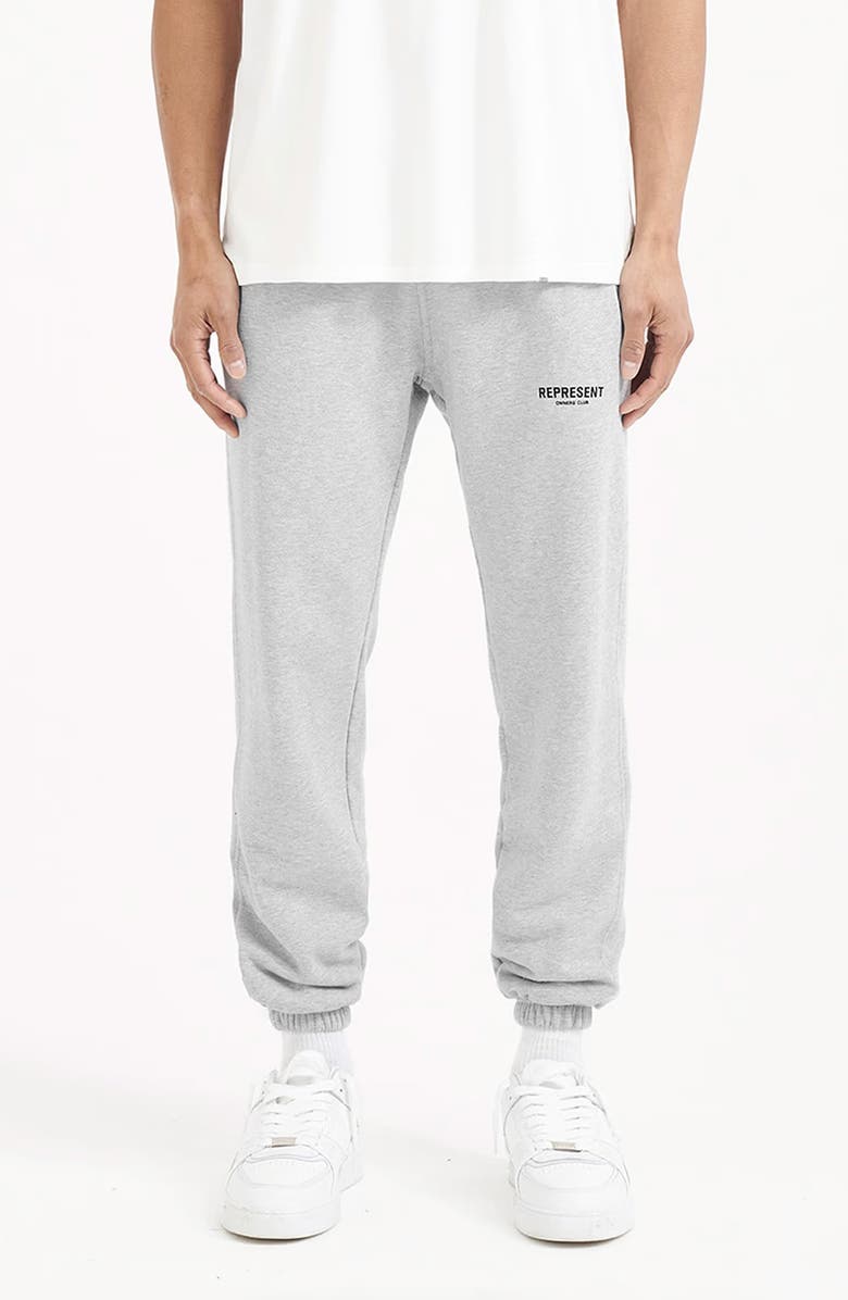 Represent Owners' Club Logo Graphic Joggers, Main, color, Ash Grey/ Black