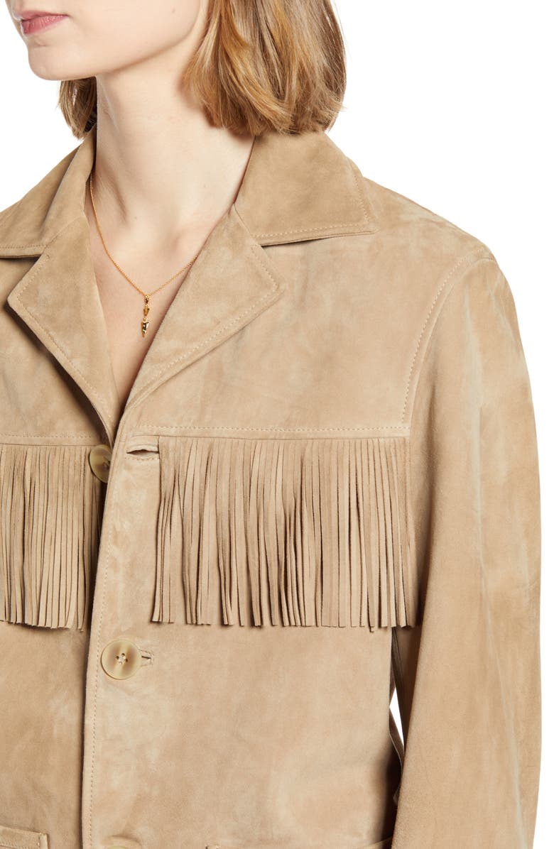 7 For All Mankind <sup>®</sup> Fringe Suede Jacket, Alternate, color,