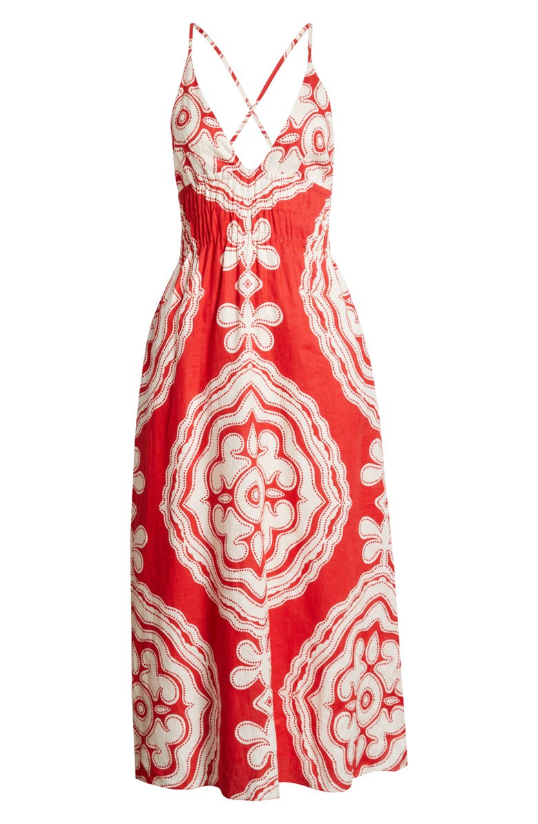 lemlem Gete Linen Triangle Dress, Alternate, color, Niku Red