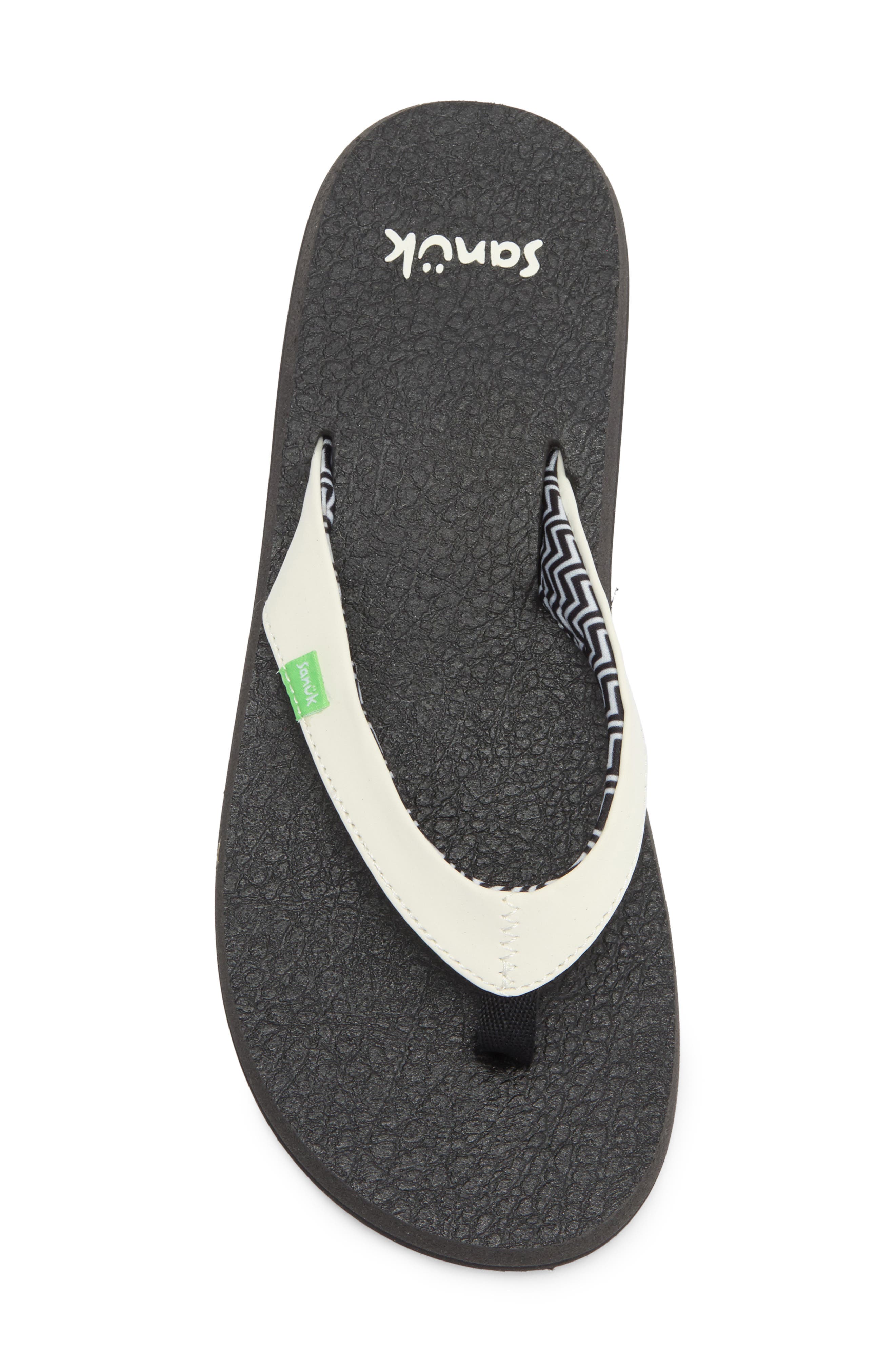 Yoga Serenity 4 Zigzag Flip Flop, Alternate, color, WHT