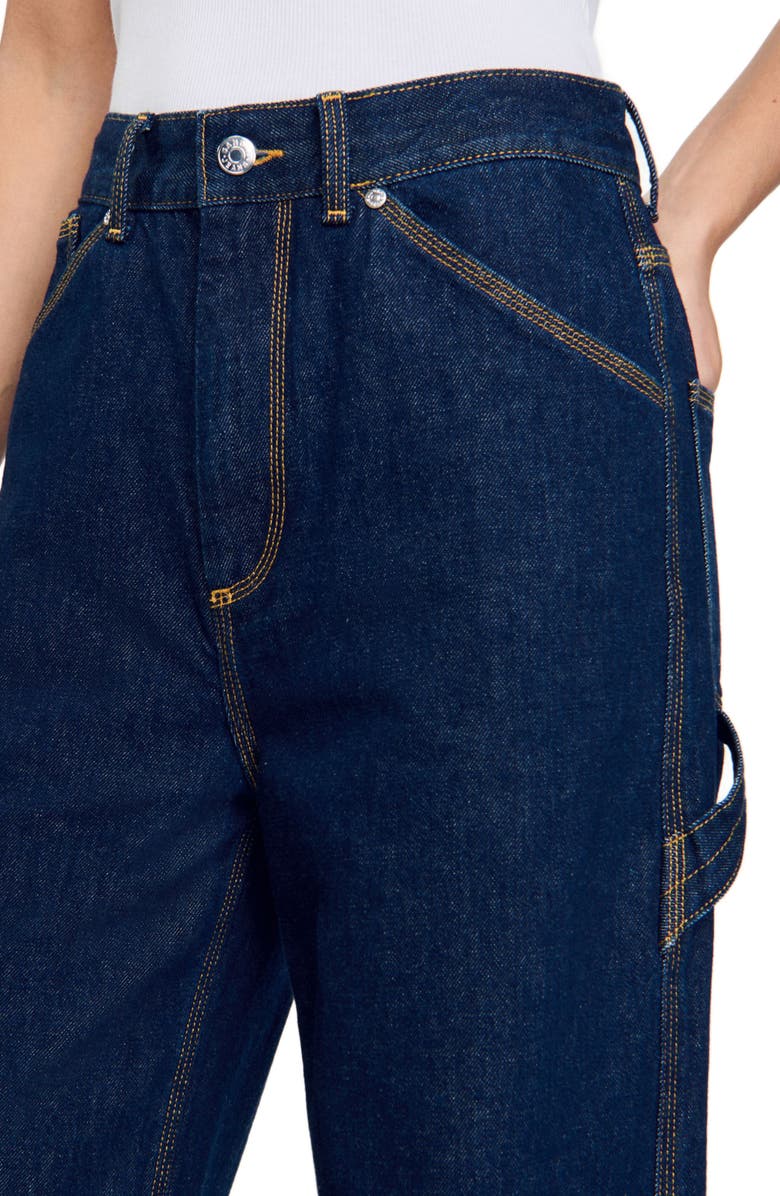 SANDRO Wide-leg flared jeans, Alternate, color, 