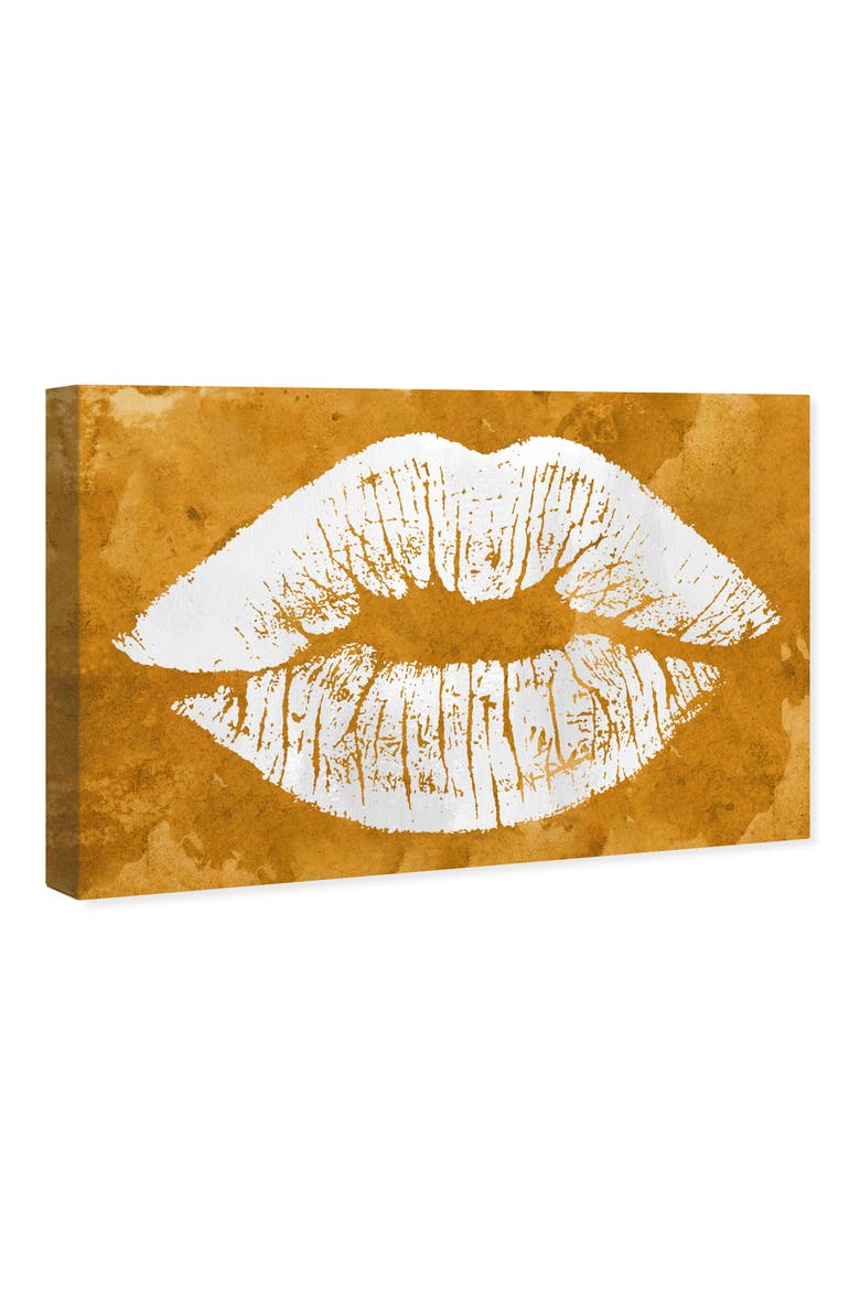 Solid Kiss Ochre Canvas Wall Art, Alternate, color, OCHRE