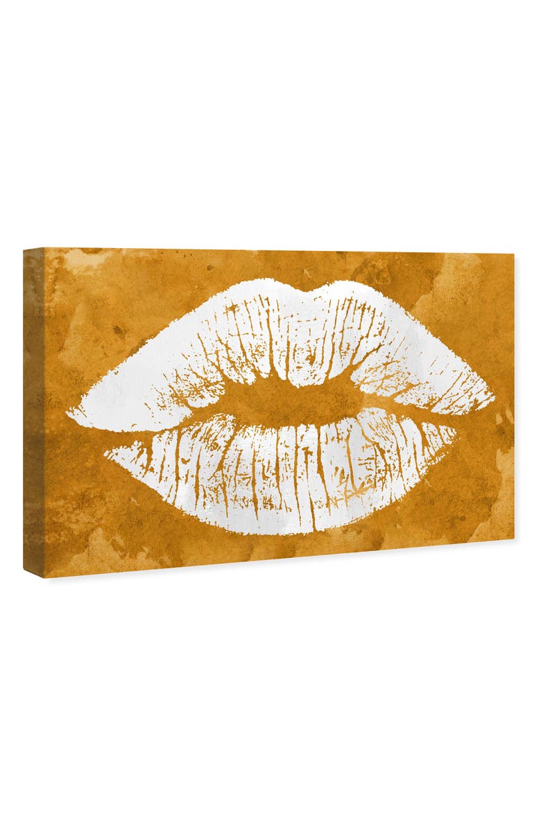 Oliver Gal Solid Kiss Ochre Canvas Wall Art, Alternate, color,