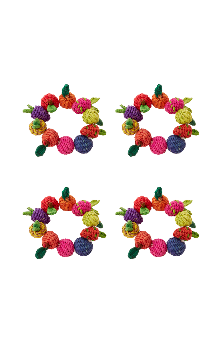 Coro Cora Multi Fruit Napkin Ring - Set of 4, Main, color, 