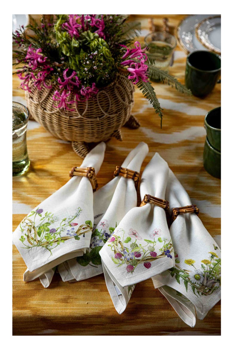 Meadow Walk Set of 4 Linen Napkins, Alternate, color, MULTI