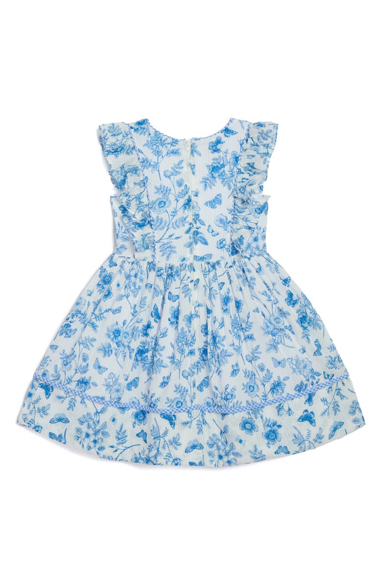 Pippa & Julie Kids' Rebecca Butterfly Toile Dress, Alternate, color, Blue