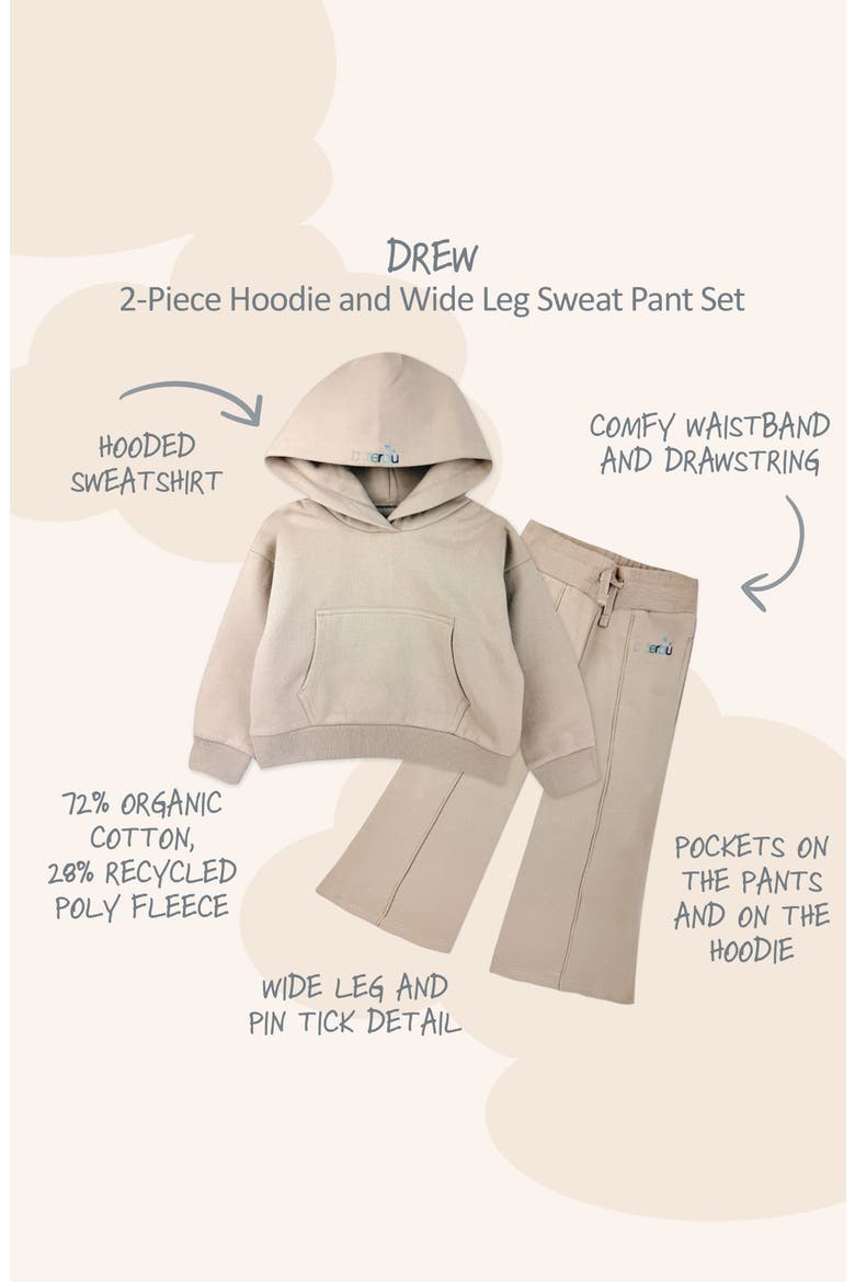 Kids' Drew Hoodie & Pants Set, Alternate, color, NATURAL SANDSTONE