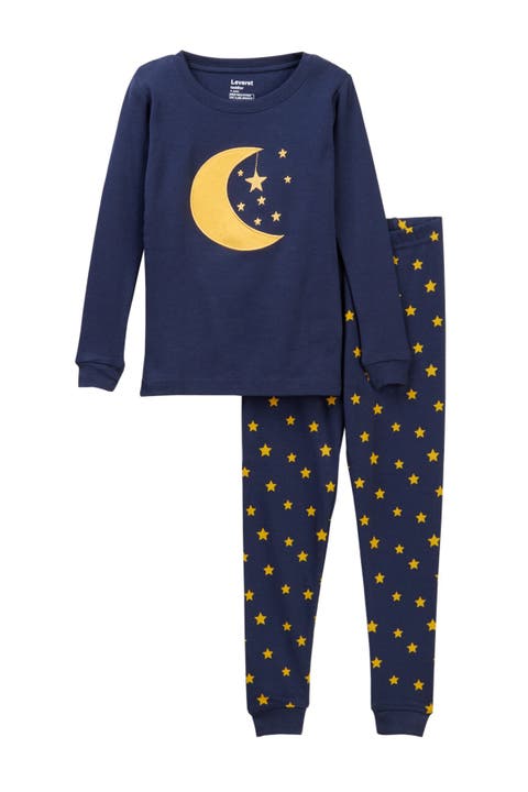 Kids Cotton Two-Piece Printed Holiday Pajamas