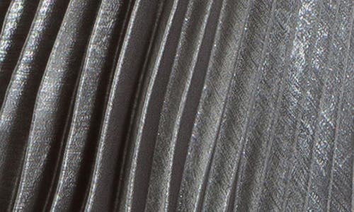 Max Studio Pleated Metallic Midi Skirt In Gray