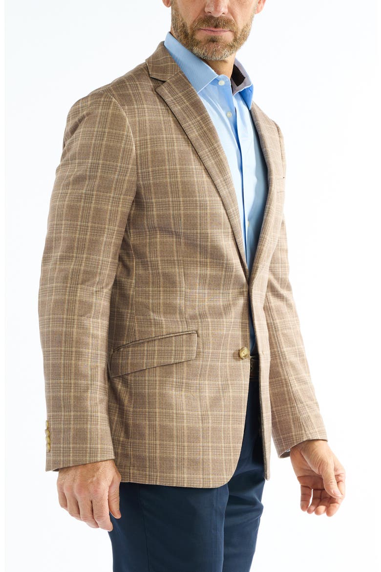 Plaid Knit Sport Coat, Alternate, color, CAMEL