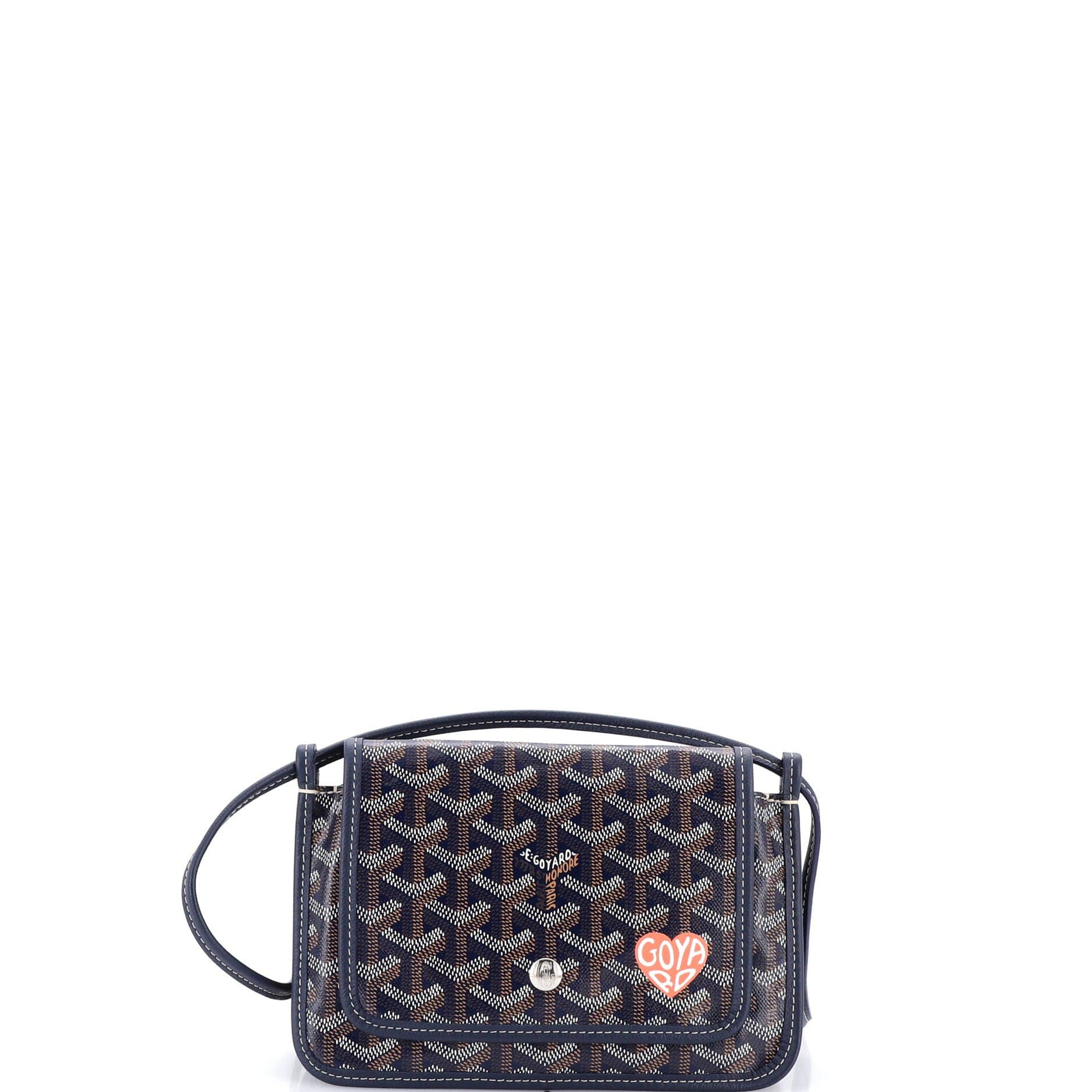 Pre-Owned Goyard Plumet Clutch Wallet Printed Coated Canvas, Main, color, Blue