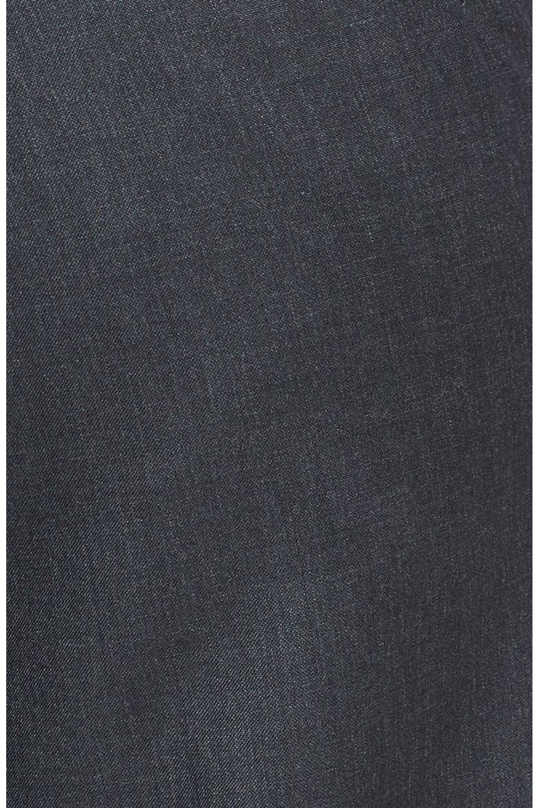 Self Sizer Waist Flat Front Lightweight Plain Weave Classic Fit Trousers, Alternate, color, CHARCOAL