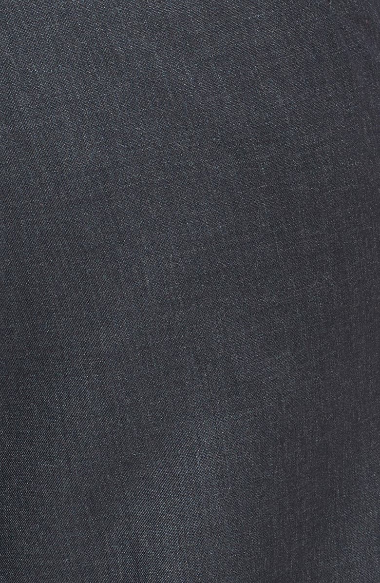 Berle Self Sizer Waist Flat Front Lightweight Plain Weave Classic Fit Trousers, Alternate, color, Charcoal