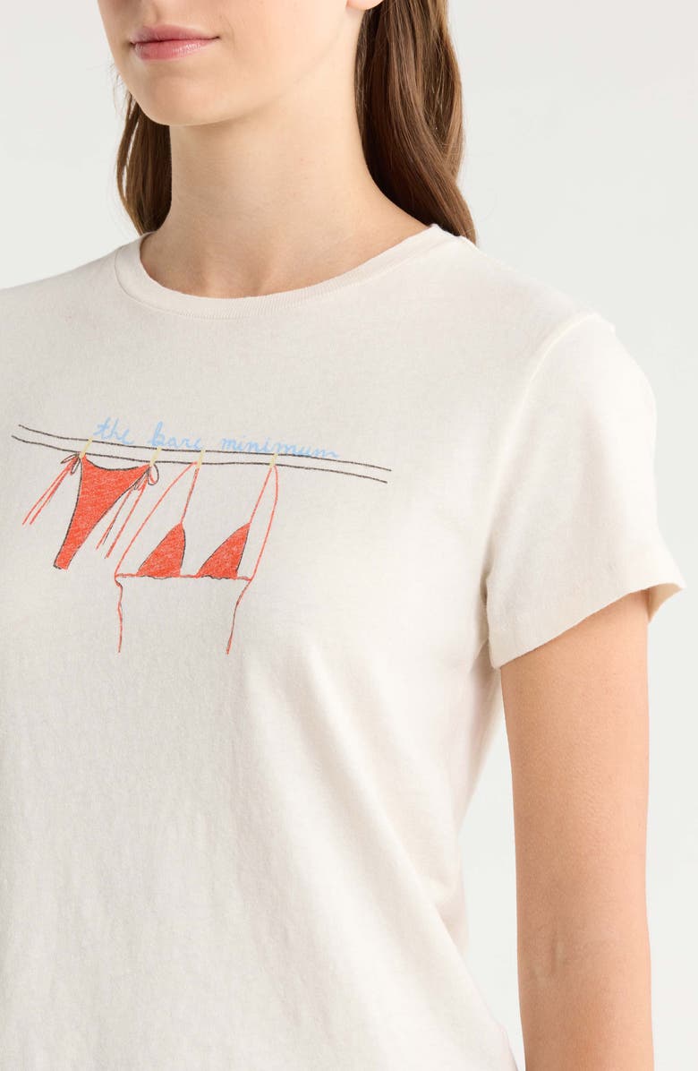 Re/Done Bare Minimum Graphic Cotton T-Shirt, Alternate, color, Vintagewhite