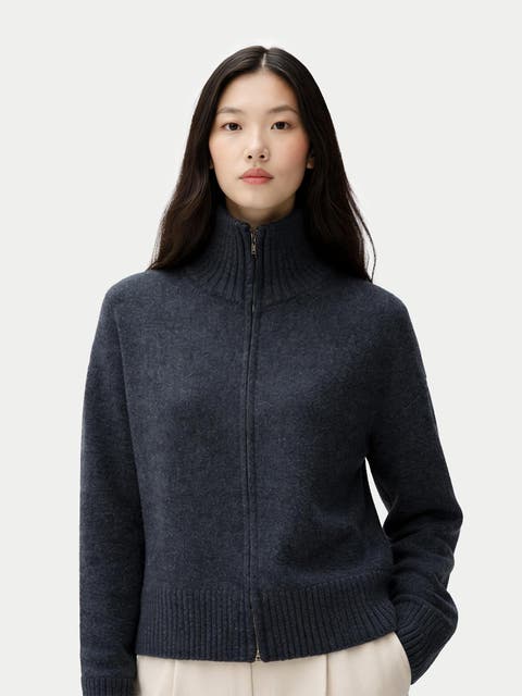 Cashmere Zip Cardigan