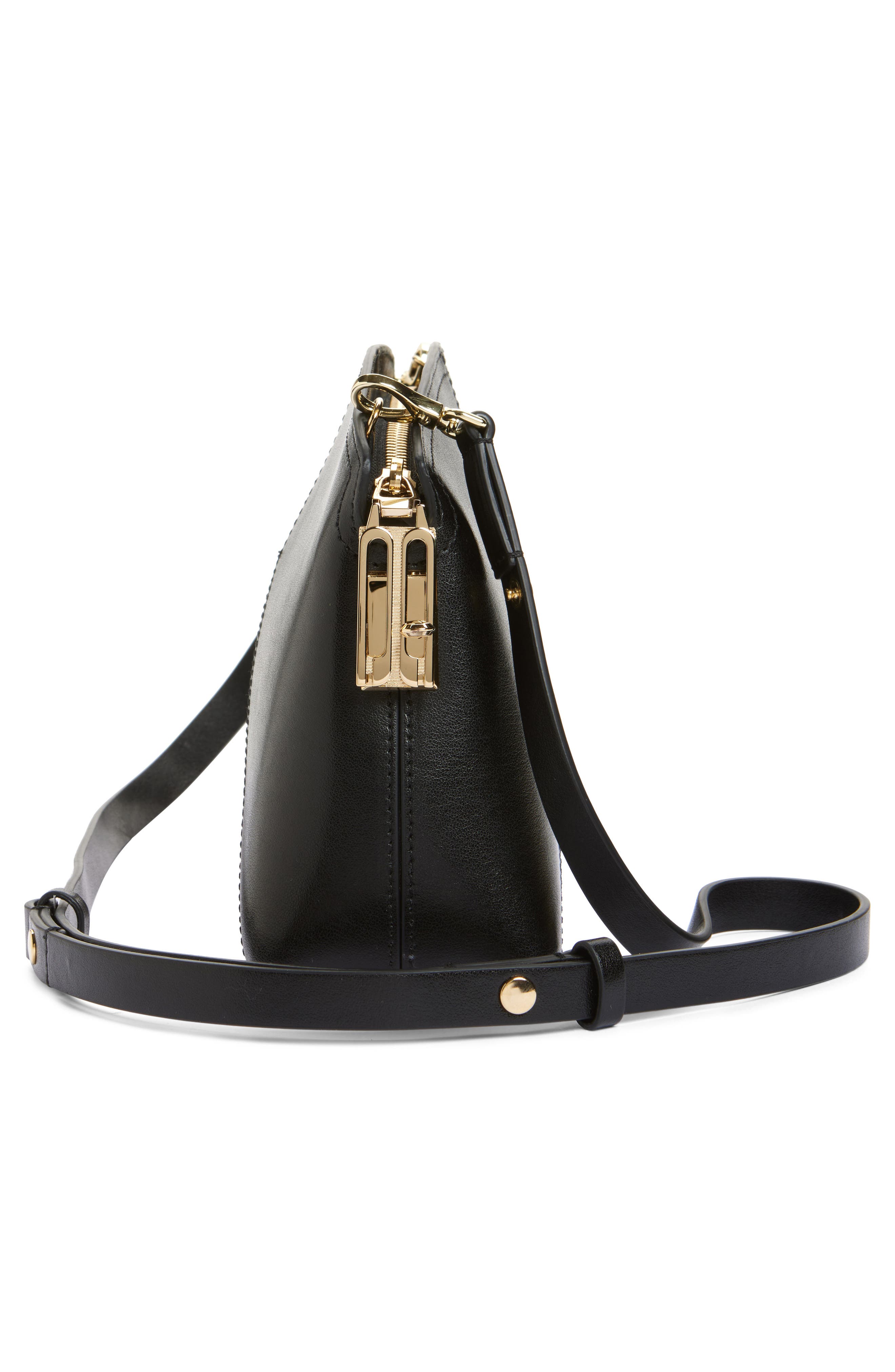 Victoria Beckham Victoria Leather Crossbody Bag, Alternate, color, Black