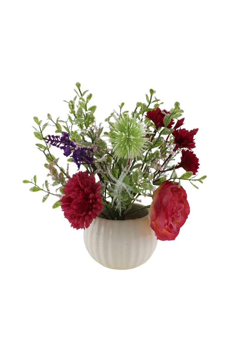 Season's Designs Artificial Flower Arrangement in Decorative Pot, 8" Pink Summer Flower, Main, color, Multicolored