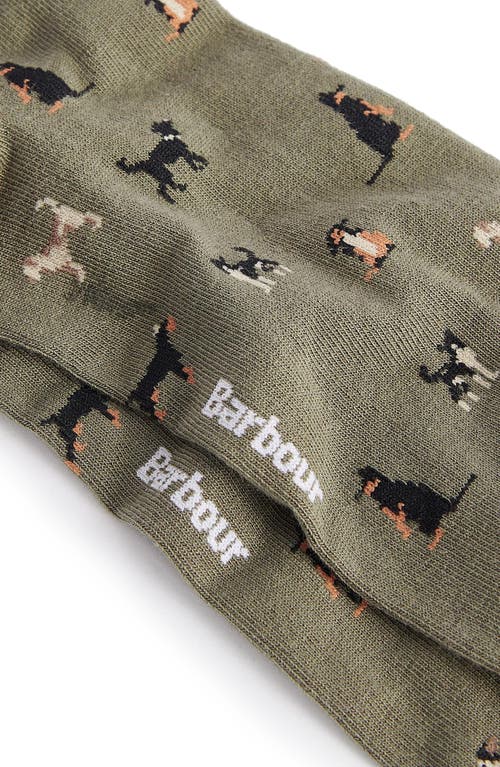 Barbour Mavin Dog Cotton Blend Crew Socks In Brown
