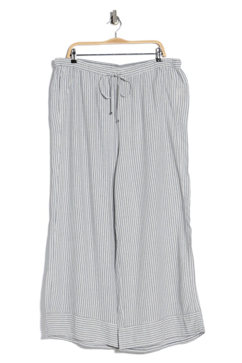 Stripe Pull-On Wide Leg Pants, Alternate, color, NAVY/ CREAM STATIC STRIPE