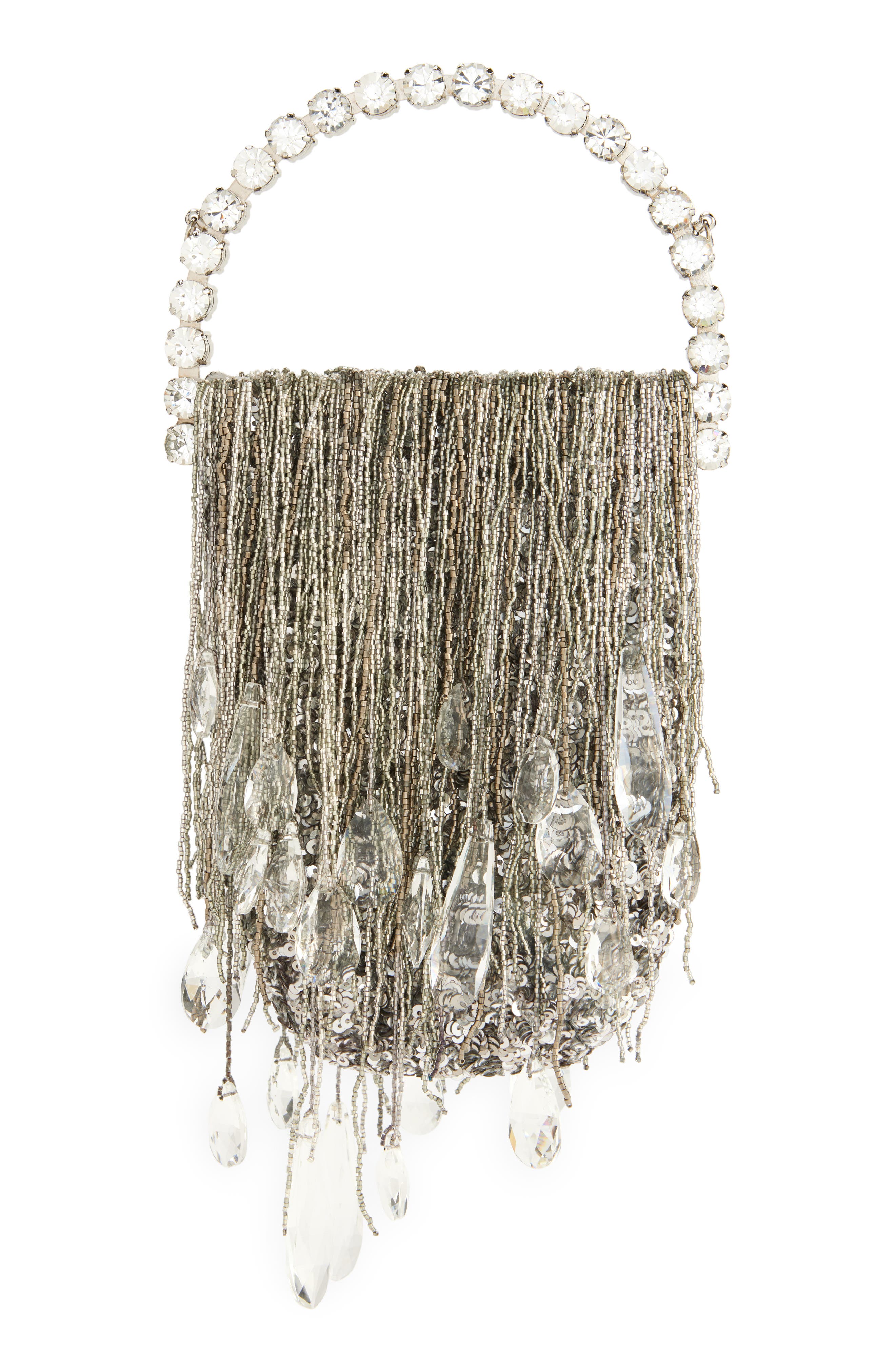 L’alingi Micro Crystal Fringe Top Handle Bag, Alternate, color, 