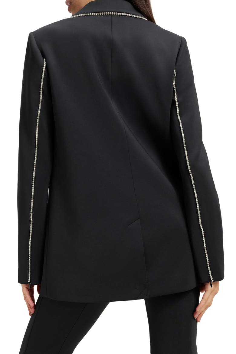 Crystal Embellished Double Breasted Scuba Blazer, Alternate, color, BLACK001