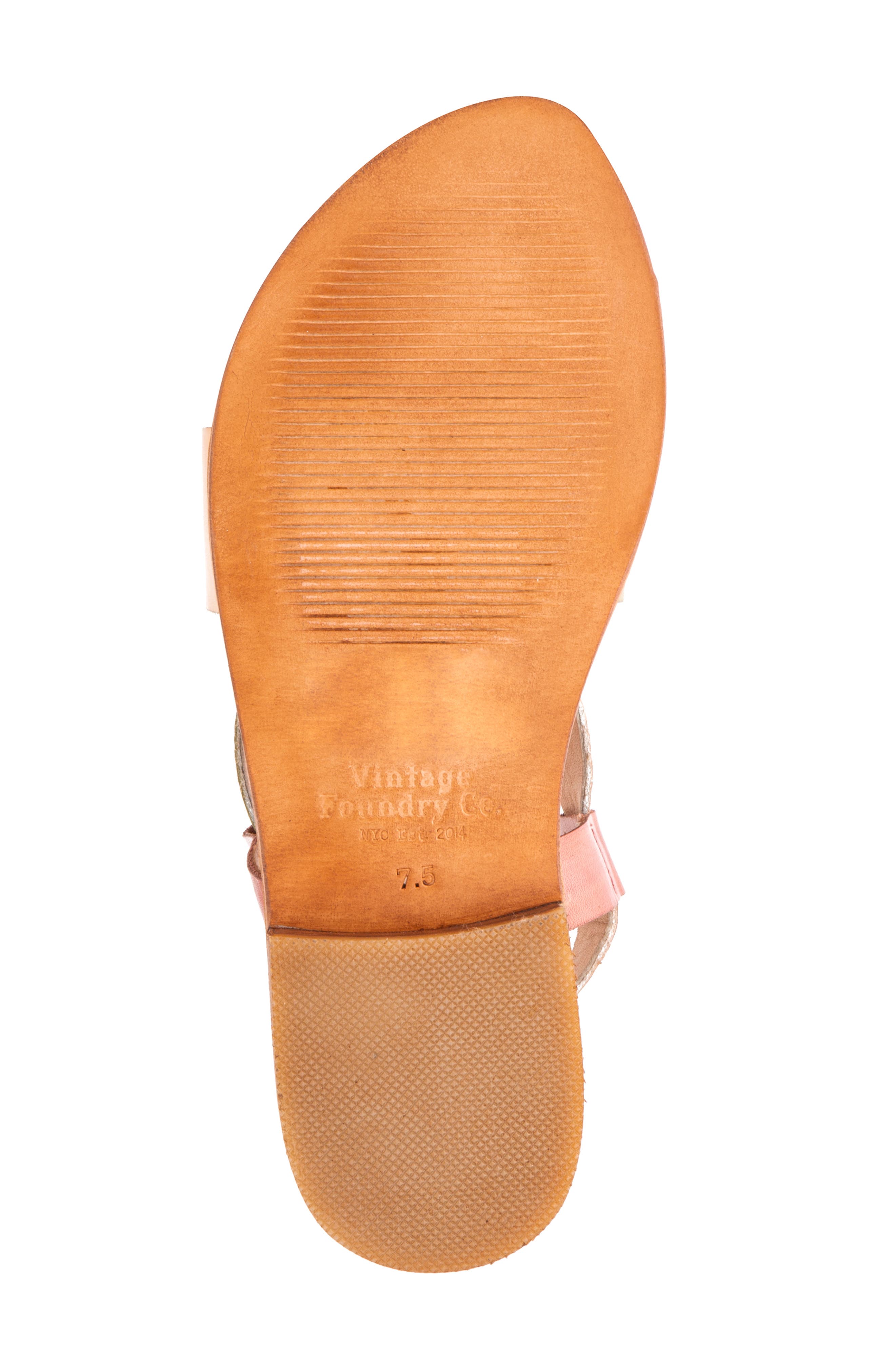 VINTAGE FOUNDRY Berlynn Leather Flat Sandal, Alternate, color, Green Mult