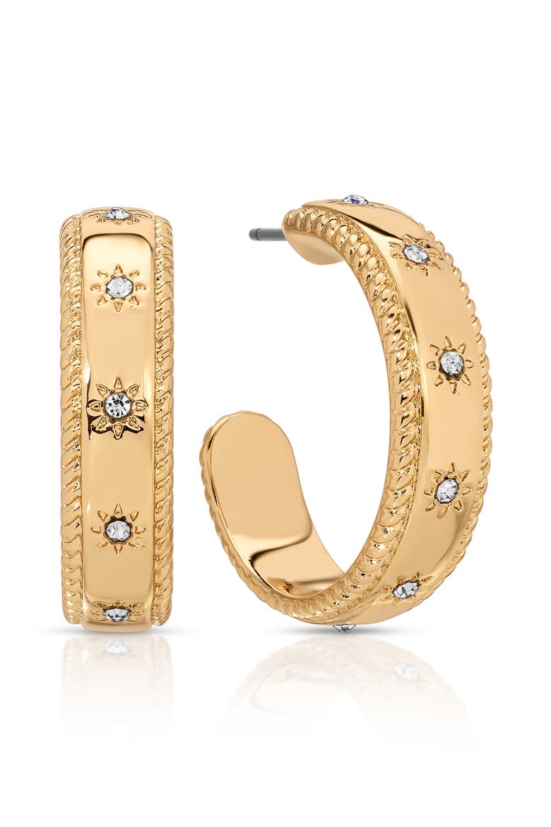 Celestial Stud Hoop Earrings, Main, color, GOLD