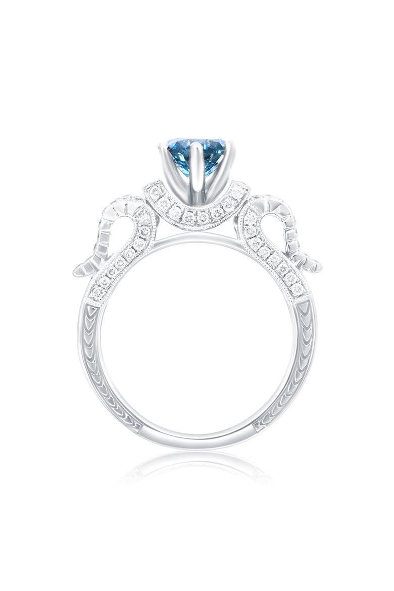 14K White Gold 1.20ct Blue Diamond & 0.53cttw Diamond Ring, Alternate, color, White Gold