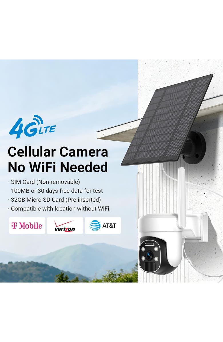Eco4Life Solar Security Camera, Alternate, color, White