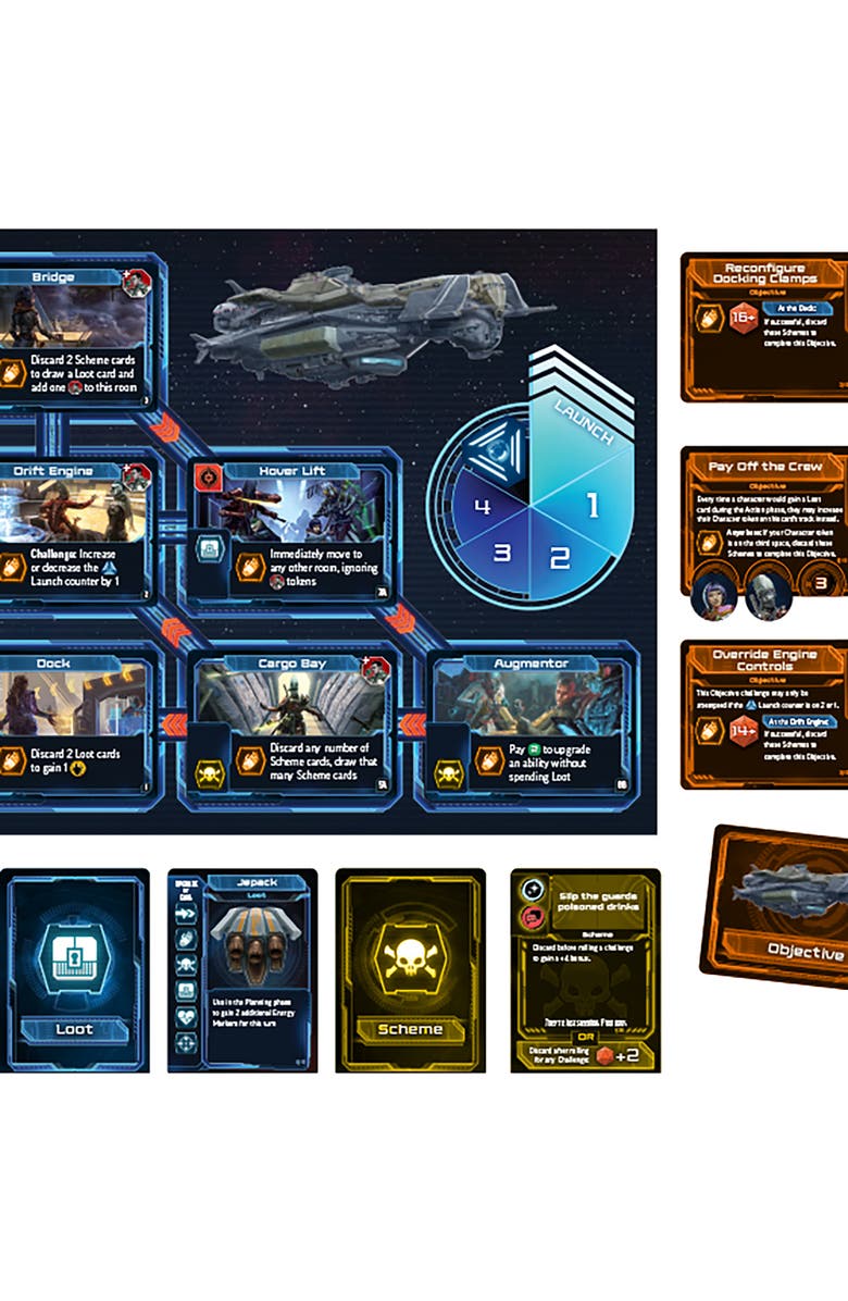 Gale Force Nine Starfinder Pirates Of Skydock Board Game Of Cunning Heist Action, Alternate, color, Multicolored