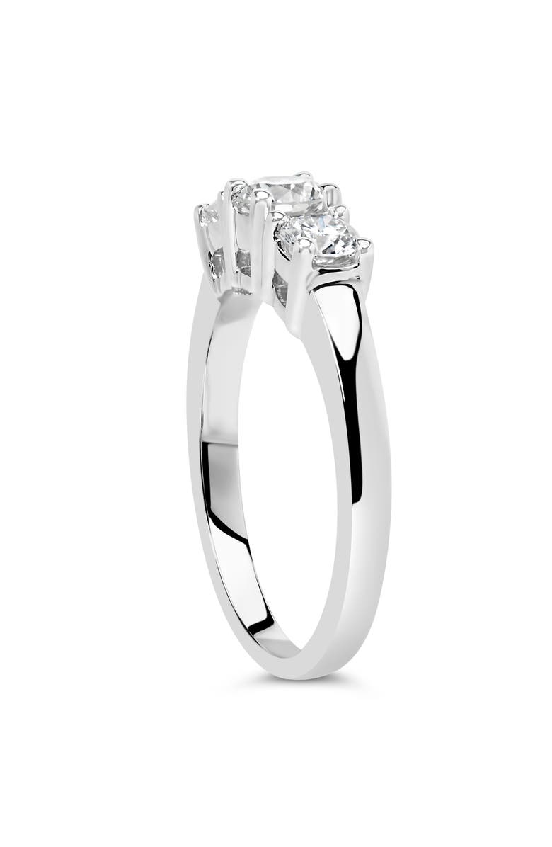 Haus of Brilliance 14K White Gold  3/4 Cttw Lab Grown Diamond 3 Stone Ring Band, Alternate, color, White